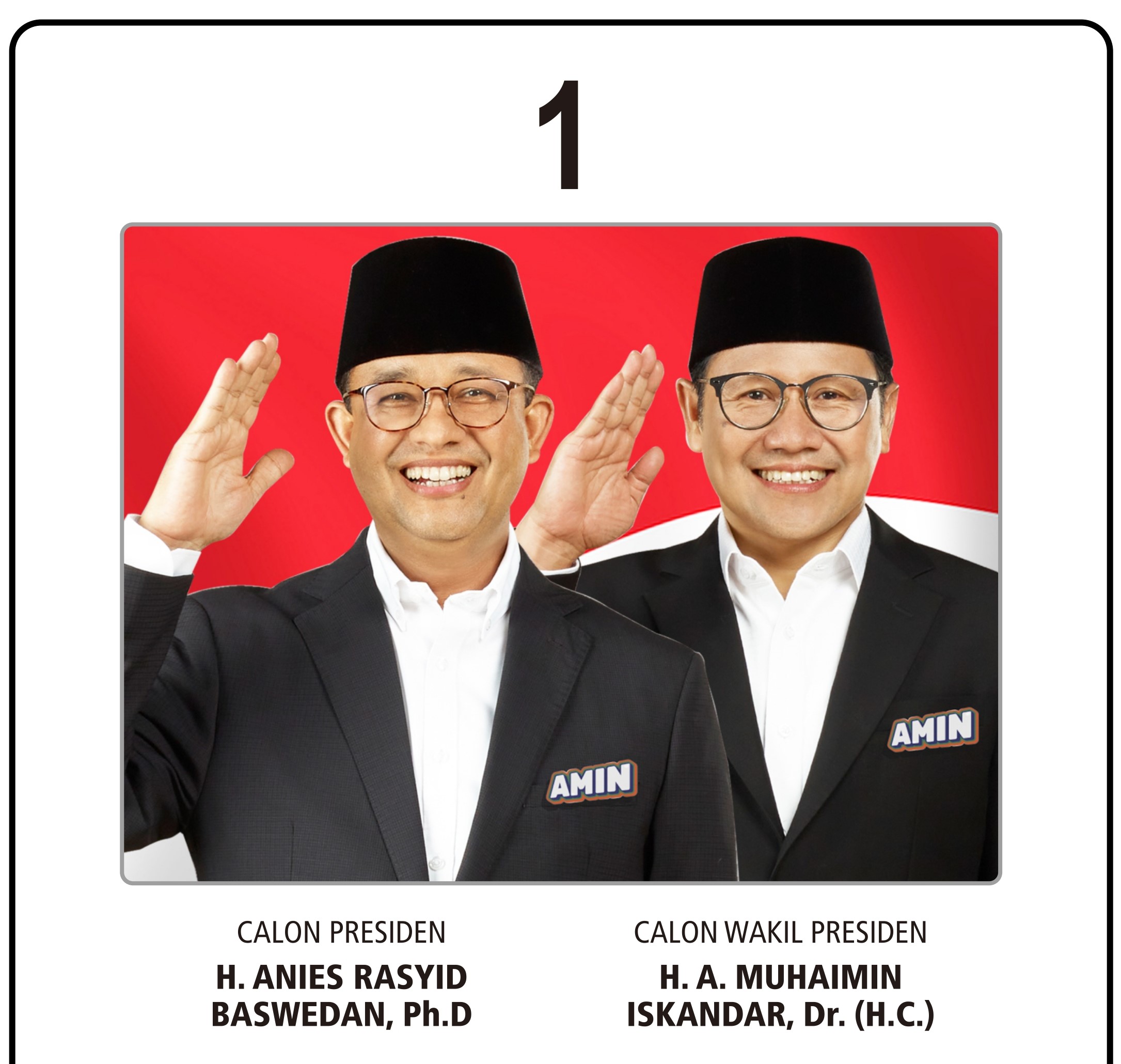 Nomor Urut 1 - Anies Baswedan dan Muhaimin Iskandar